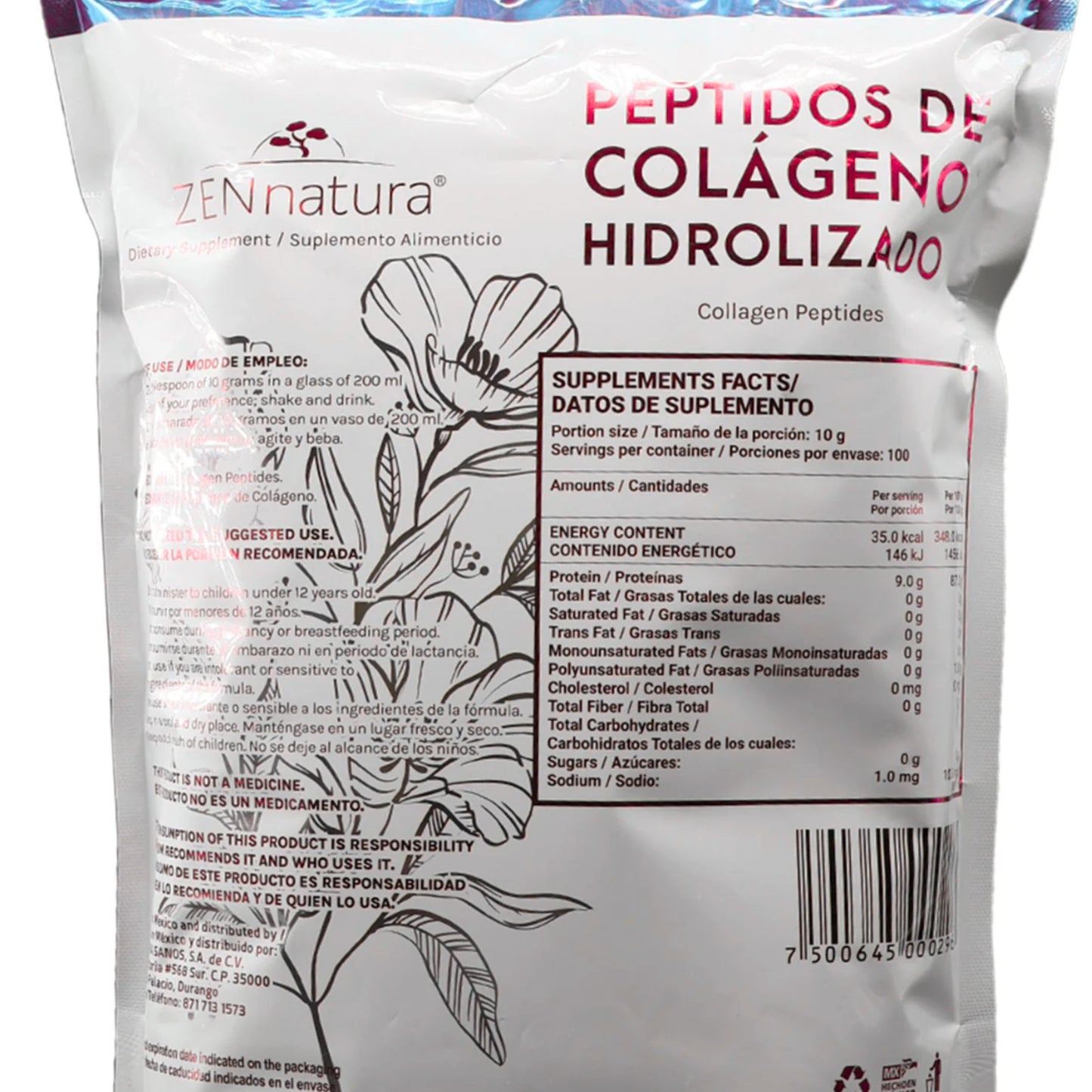 COLAGENO HIDROLIZADO EN PÉPTIDOS DE 1KG