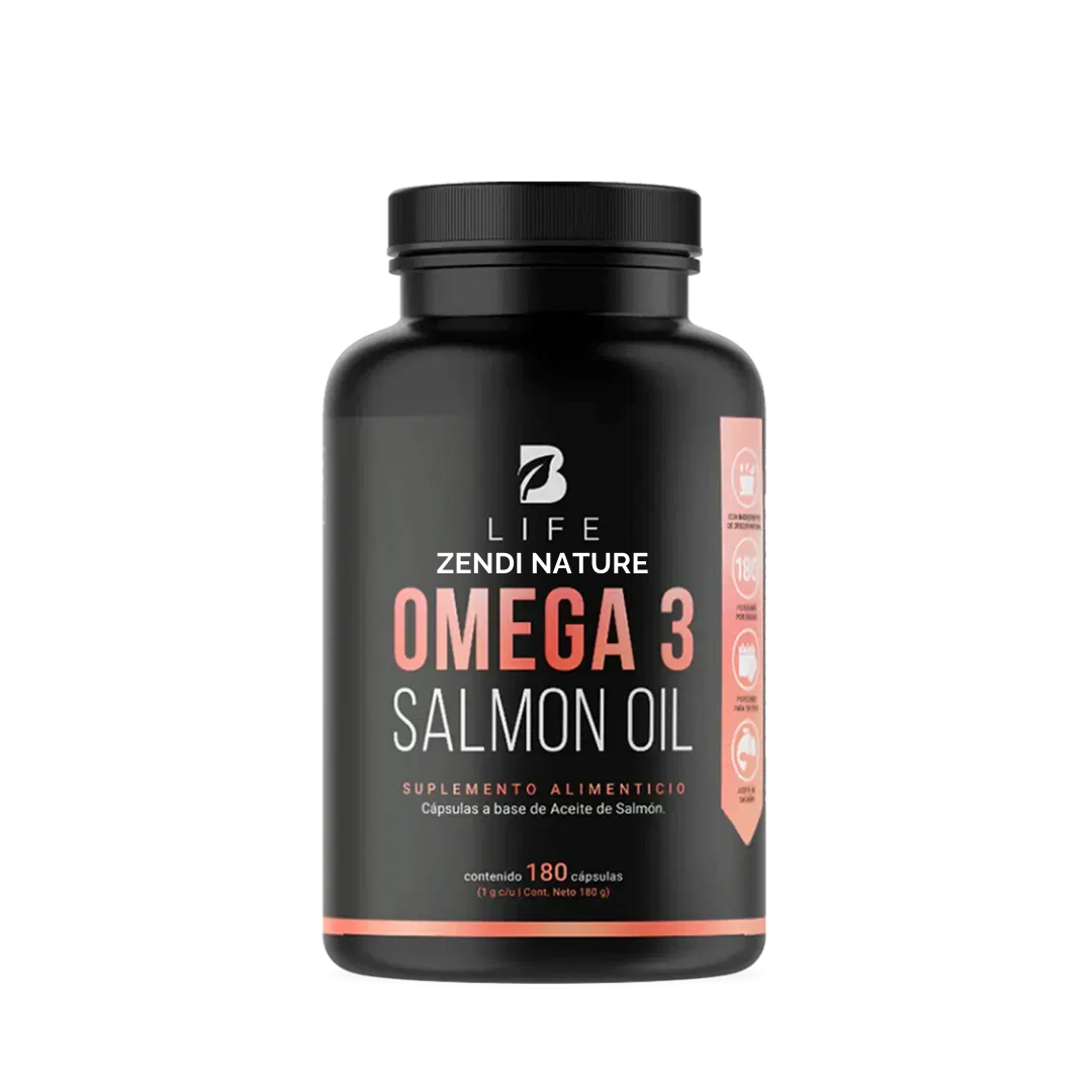 B Life Omega 3 Aceite Puro De Salmón | 90 Cápsulas | Máxima concentración de EPA y DHA | Omega 3 Salmon Oil.