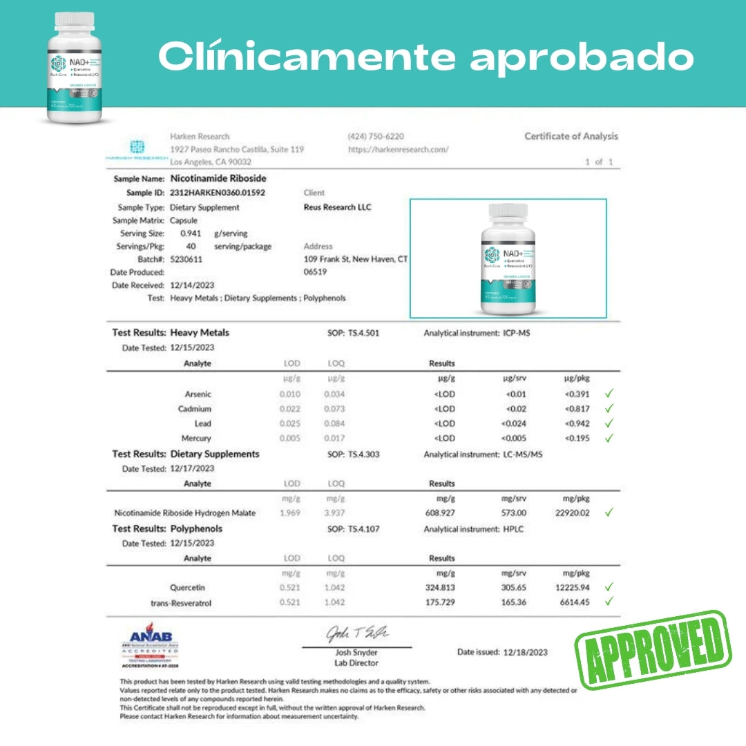 NAD+ QUERCETINA Y RESVERATROL | Restaura tu energía celular, detén el envejecimiento y recupera la vitalidad de tus 30s