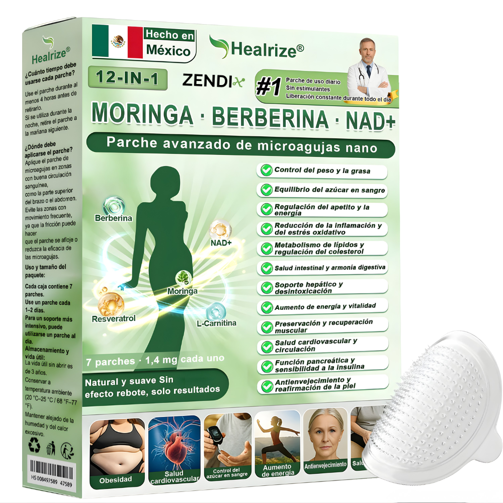 Tienda Oficial | 𝐻𝑒𝑎𝑙𝑟𝑖𝑧𝑒® 𝑴𝒐𝒓𝒊𝒏𝒈𝗮 · 𝐁𝐞𝐫𝐛𝐞𝐫𝐢𝐧𝐞 × 𝙉𝘼𝐃+ 𝟏2-en-1 𝗔𝗱𝘃𝗮𝗻𝗰𝗲𝗱 𝙉𝙖𝙣𝙤 𝙈𝙞𝙘𝙧𝙤𝙣𝙚𝙚𝐝𝐥𝐞 𝐏𝐚𝑡𝑐𝚑 🇲🇽 (Solo una vez al día, cambios visibles en 7 días) 👨‍⚕️ Para obesidad, piel flácida, diabetes, apnea del sueño, problemas articulares y más💝