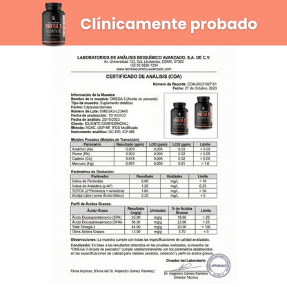 B Life Omega 3 Aceite Puro De Salmón | 90 Cápsulas | Máxima concentración de EPA y DHA | Omega 3 Salmon Oil.