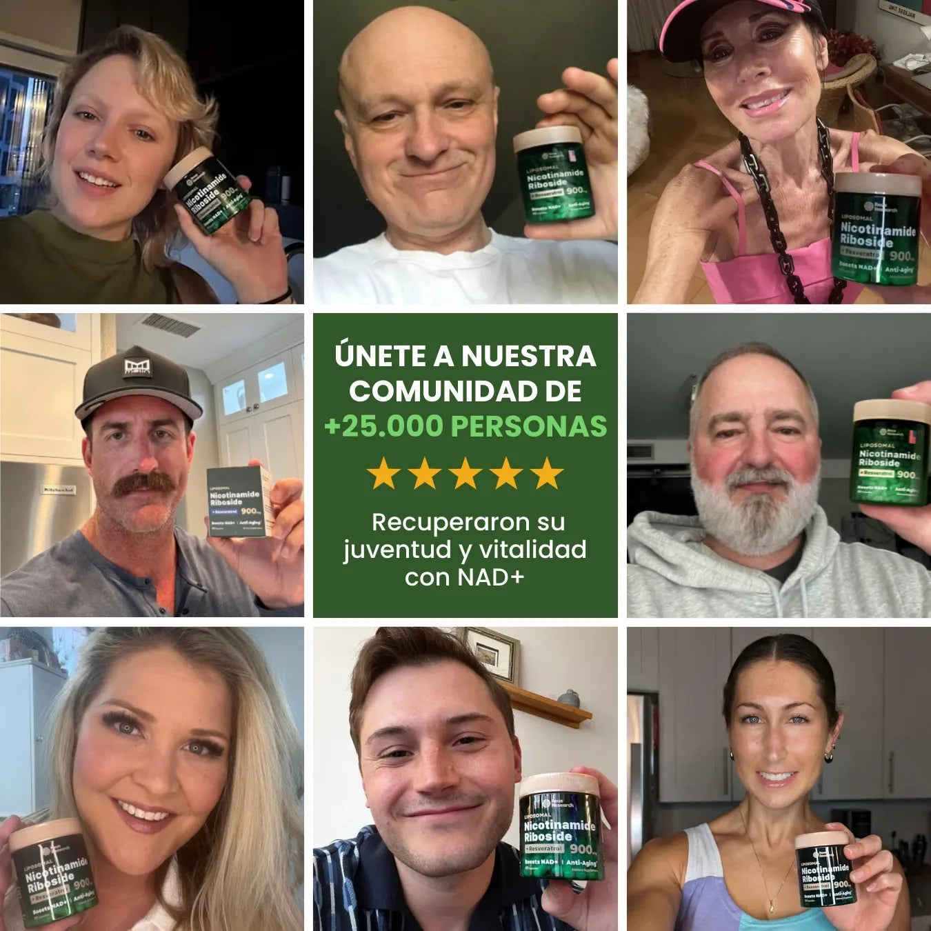 Restaura tu energía, rejuvenece tus células y potencia tu mente con NAD+ RESVERATROL, vive más y mejor