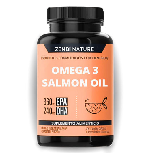 Omega 3 Salmon Oil | 180 cápsulas | 1000 mg por porción | Aceite Puro de Salmón