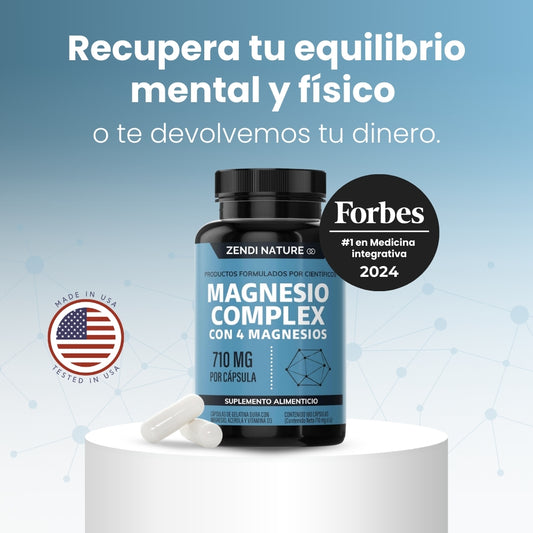MAGNESIO COMPLEX | 4 tipos: Glicinato + Citrato + Gluconato + Óxido |Recupera el equilibrio que el ritmo de vida te está quitando