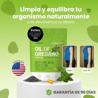 VIVONU® Aceite de Orégano + Semilla Negra🌿 (Solo 2 cápsulas al día, cambios desde el dia 1) 🔥 Para inflamación, digestión, antojos, mal aliento y más)