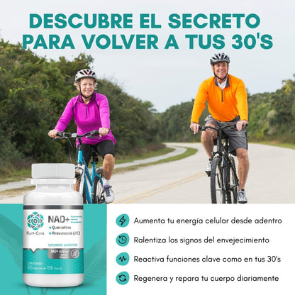 NAD+ QUERCETINA Y RESVERATROL | Restaura tu energía celular, detén el envejecimiento y recupera la vitalidad de tus 30s