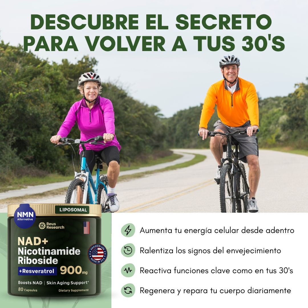 NAD+ RESVERATROL | Restaura tu energía celular, detén el envejecimiento y recupera la vitalidad de tus 30s