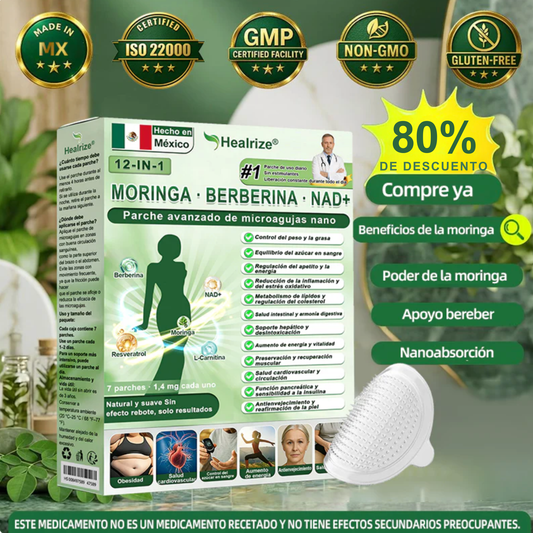 Tienda Oficial | 𝐻𝑒𝑎𝑙𝑟𝑖𝑧𝑒® 𝑴𝒐𝒓𝒊𝒏𝒈𝗮 · 𝐁𝐞𝐫𝐛𝐞𝐫𝐢𝐧𝐞 × 𝙉𝘼𝐃+ 𝟏2-en-1 𝗔𝗱𝘃𝗮𝗻𝗰𝗲𝗱 𝙉𝙖𝙣𝙤 𝙈𝙞𝙘𝙧𝙤𝙣𝙚𝙚𝐝𝐥𝐞 𝐏𝐚𝑡𝑐𝚑 🇲🇽 (Solo una vez al día, cambios visibles en 7 días) 👨‍⚕️ Para obesidad, piel flácida, diabetes, apnea del sueño, problemas articulares y más💝