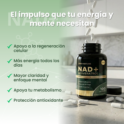 Tienda Oficial | 𝙉𝘼𝘿+® 𝙍𝙚𝙨𝙫𝙚𝙧𝙖𝙩𝙧𝙤𝙡 × 𝙌𝙪𝙚𝙧𝙘𝙚𝙩𝙞𝙣𝙖 𝟯-𝗲𝗻-𝟭 𝘼𝙙𝙫𝙖𝙣𝙘𝙚𝙙 𝘾𝙚𝙡𝙡 𝗦𝘂𝗽𝗽𝗼𝗿𝘁👨‍⚕️ Para metabolismo lento, estrés oxidativo, fatiga, envejecimiento celular y bajo rendimiento