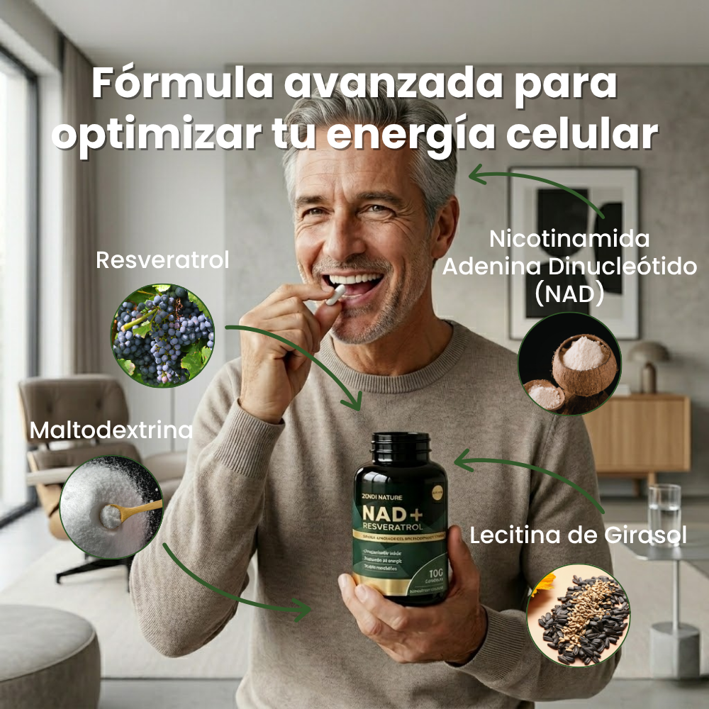 Tienda Oficial | 𝙉𝘼𝘿+® 𝙍𝙚𝙨𝙫𝙚𝙧𝙖𝙩𝙧𝙤𝙡 × 𝙌𝙪𝙚𝙧𝙘𝙚𝙩𝙞𝙣𝙖 𝟯-𝗲𝗻-𝟭 𝘼𝙙𝙫𝙖𝙣𝙘𝙚𝙙 𝘾𝙚𝙡𝙡 𝗦𝘂𝗽𝗽𝗼𝗿𝘁👨‍⚕️ Para metabolismo lento, estrés oxidativo, fatiga, envejecimiento celular y bajo rendimiento
