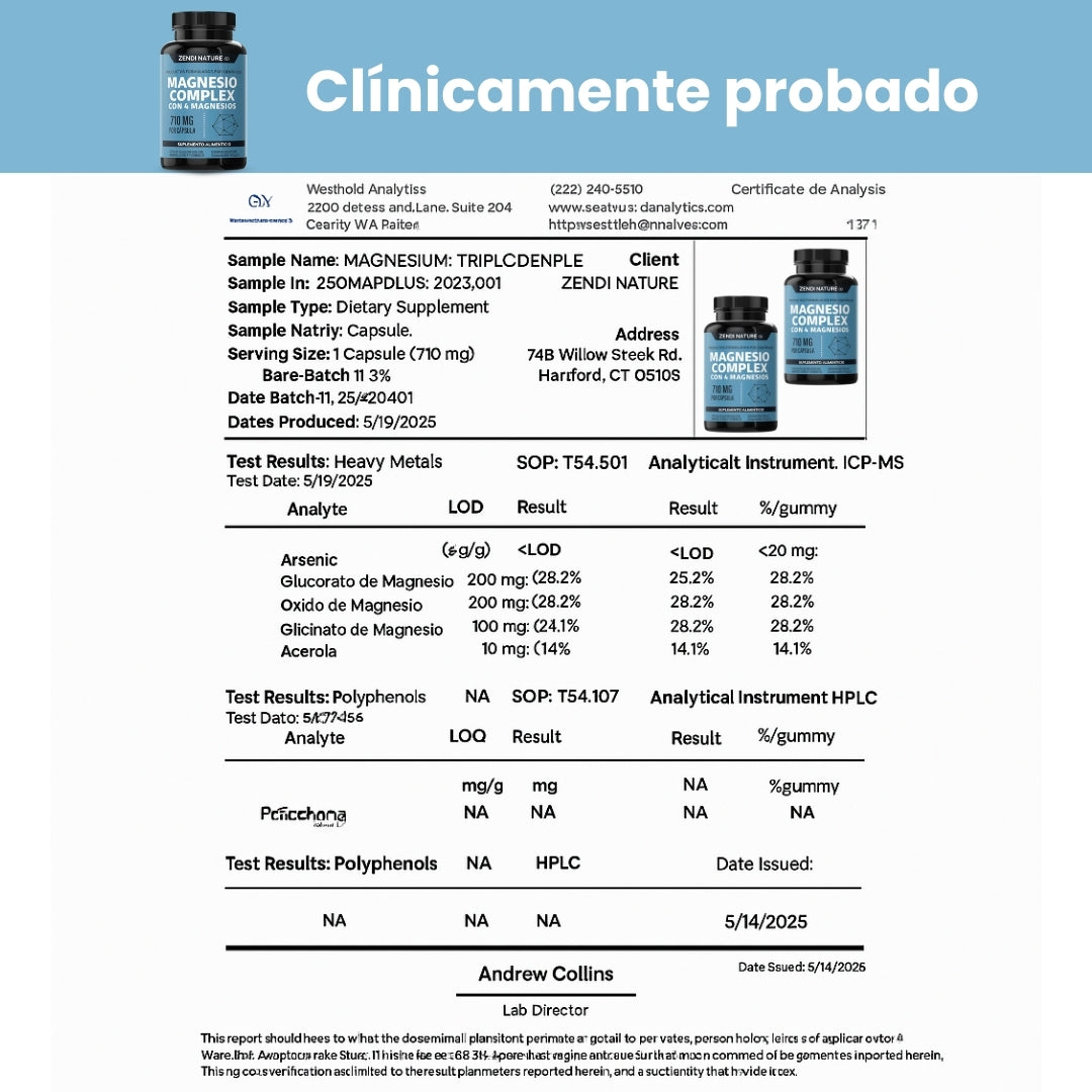 Tienda Oficial | MAGNESIO COMPLEX® 4-en-1 (Glicinato · Citrato · Gluconato · Óxido)  710mg Alta Absorción  (1 cápsula al día, mejora tu descanso en días) 🧠 Para estrés, insomnio, calambres y fatiga