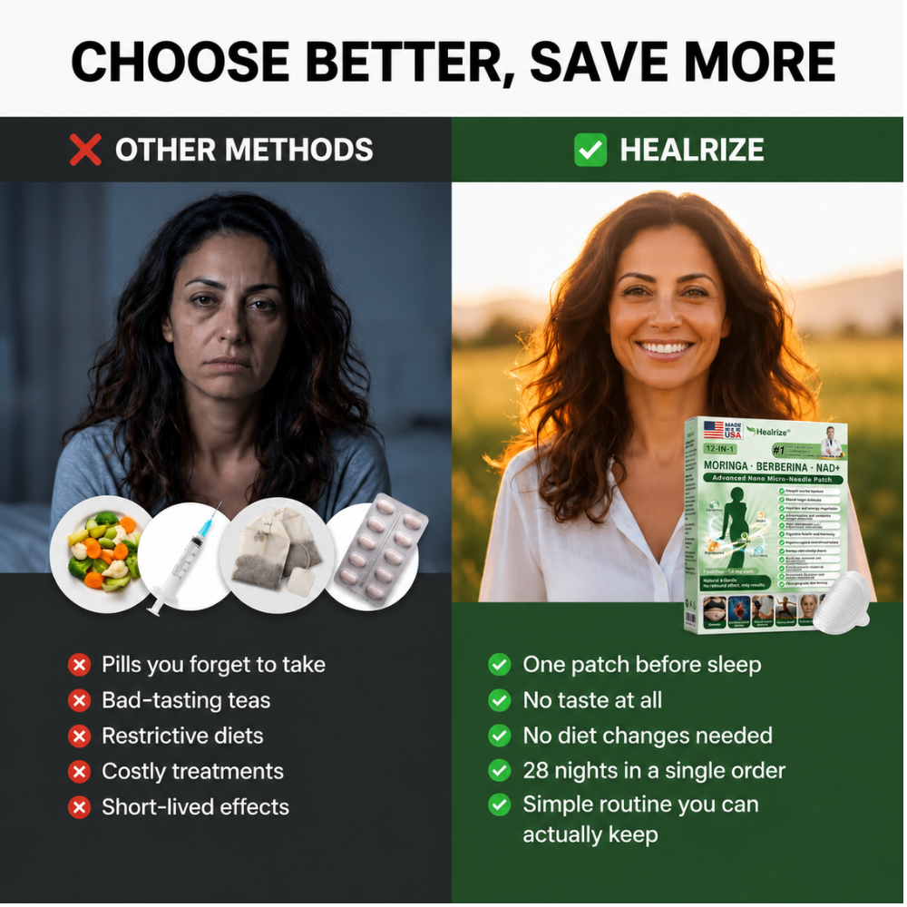 Official Store | Healrize® 2026 12-in-1 Slimming Patch with Moringa & Berberine × NAD+usa(Controls appetite, regulates blood sugar, prevents diabetes, and melts away sagging skin while you sleep)