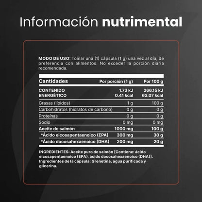 B Life Omega 3 Aceite Puro De Salmón | 90 Cápsulas | Máxima concentración de EPA y DHA | Omega 3 Salmon Oil.