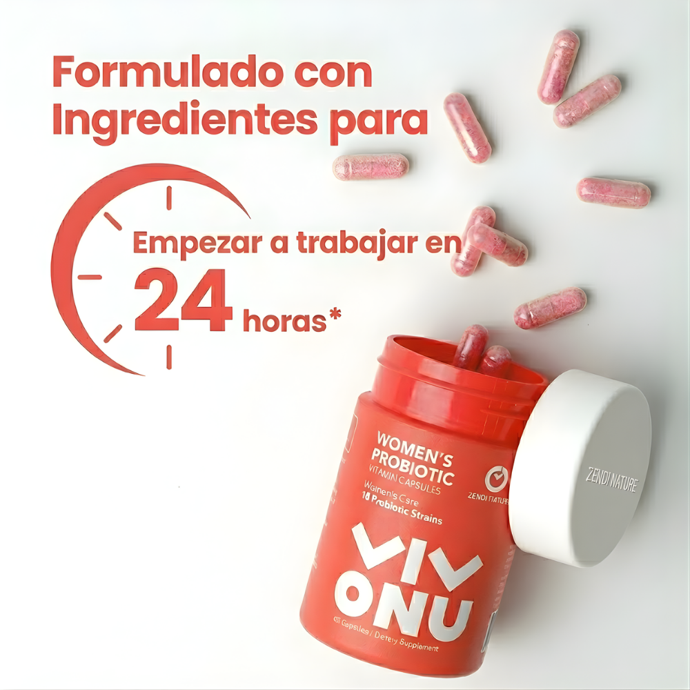 Cápsulas Probióticas para la Mujer | Control del Olor con Extracto de Arándano Rojo | Fórmula para el Equilibrio del pH y el Bienestar Femenino