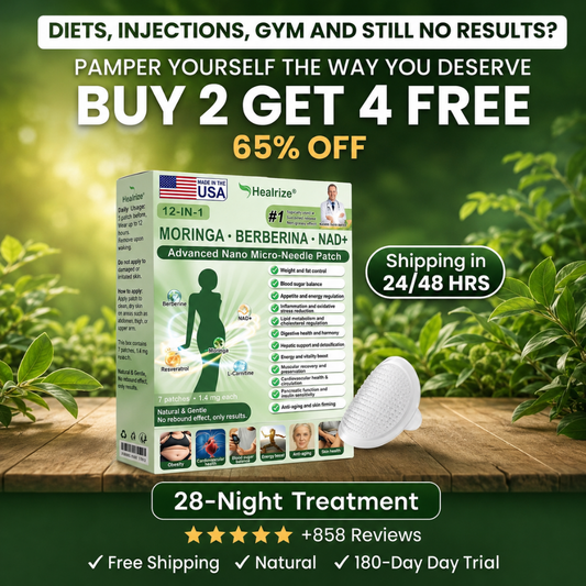 Official Store | Healrize® 2026 12-in-1 Slimming Patch with Moringa & Berberine × NAD+usa(Controls appetite, regulates blood sugar, prevents diabetes, and melts away sagging skin while you sleep)