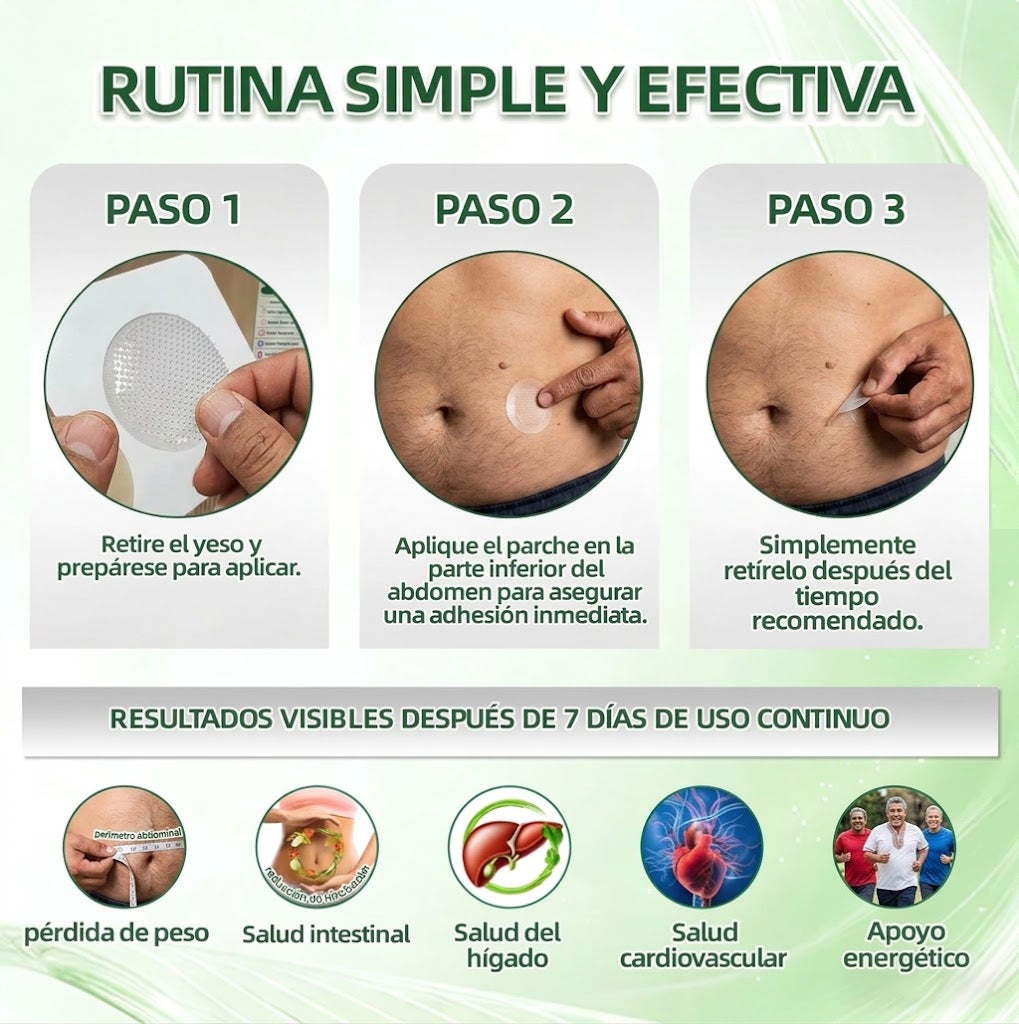 Tienda Oficial | Healrize® 2026 Parche Reductor Masculino 12-en-1 con Moringa · Berberina × NAD+ 🇲🇽 (Reduce Panza y Reactiva tu Energía · Cambios visibles en 7 días)
