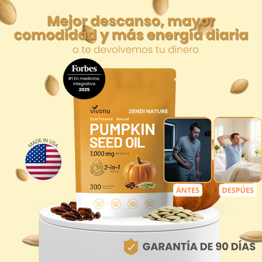 Tienda Oficial | VIVONU® Semilla de Calabaza + Palmito 1000 mg · Fórmula Avanzada de Bienestar Masculino  (Uso diario, cambios progresivos en 7 días) 👨‍⚕️ Apoya salud urinaria, descanso nocturno y vitalidad masculina