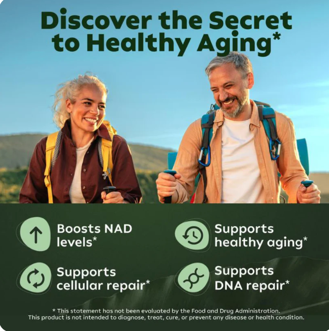 Restaura tu energía, rejuvenece tus células y potencia tu mente con NAD+ RESVERATROL, vive más y mejor
