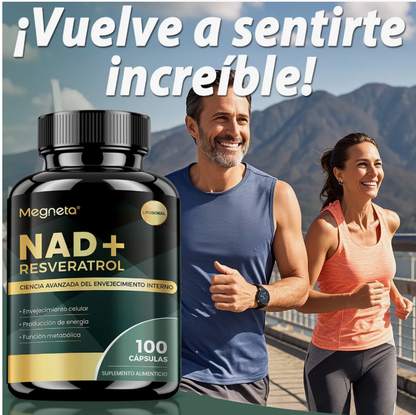 NAD+ Resveratrol 1200 mg | Hecho en EE. UU. | – Antienvejecimiento, Energía y Concentración