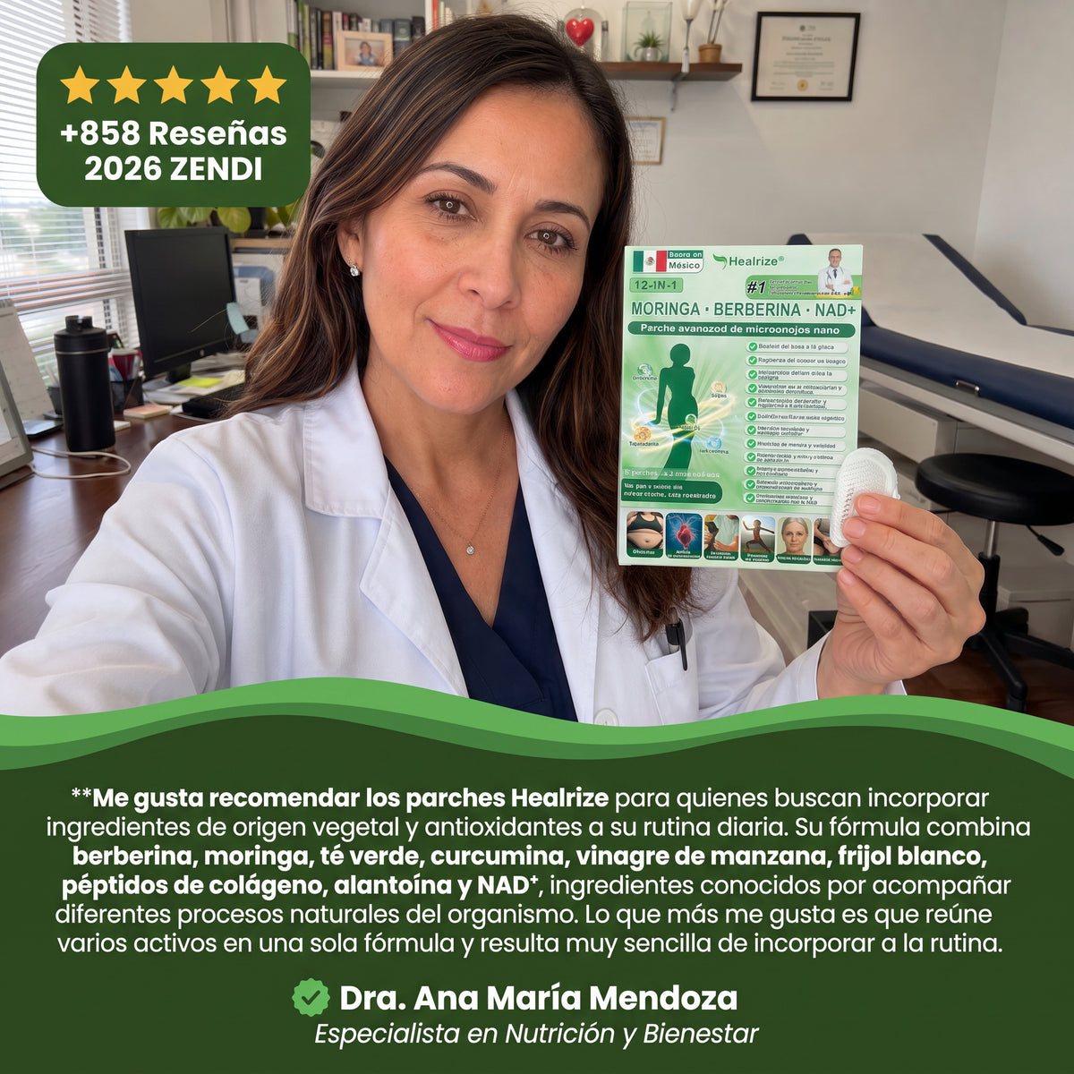 Tienda Oficial | Healrize® 2026 Parche Adelgazante 12-en-1 con Moringa · Berberina × NAD+ 🇲🇽 (Controla el apetito, regula el azucar, previene la diabetes, desaparece tu flacides mientras duermes)