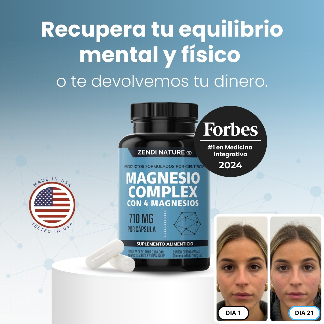 Tienda Oficial | MAGNESIO COMPLEX® 4-en-1 (Glicinato · Citrato · Gluconato · Óxido)  710mg Alta Absorción  (1 cápsula al día, mejora tu descanso en días) 🧠 Para estrés, insomnio, calambres y fatiga