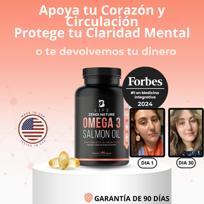B Life Omega 3 Aceite Puro De Salmón | 90 Cápsulas | Máxima concentración de EPA y DHA | Omega 3 Salmon Oil.