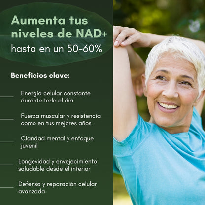 NAD+ RESVERATROL | Restaura tu energía celular, detén el envejecimiento y recupera la vitalidad de tus 30s