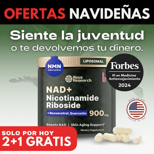 Restaura tu energía, rejuvenece tus células y potencia tu mente con NAD+ RESVERATROL, vive más y mejor