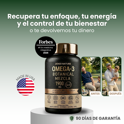 Tienda Oficial | Omega 3 Premium 5 en 1 🐟 1900 mg Ultra Potente (EPA + DHA)  | Energía, enfoque mental y bienestar diario en 21 días ⚡ Alta pureza de salmón salvaje