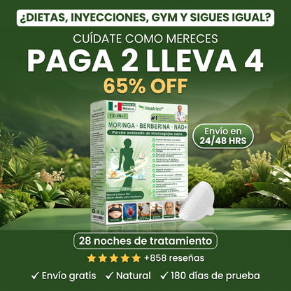 Tienda Oficial | Healrize® 2026 Parche Adelgazante 12-en-1 con Moringa · Berberina × NAD+ 🇲🇽 (Controla el apetito, regula el azucar, previene la diabetes, desaparece tu flacides mientras duermes)
